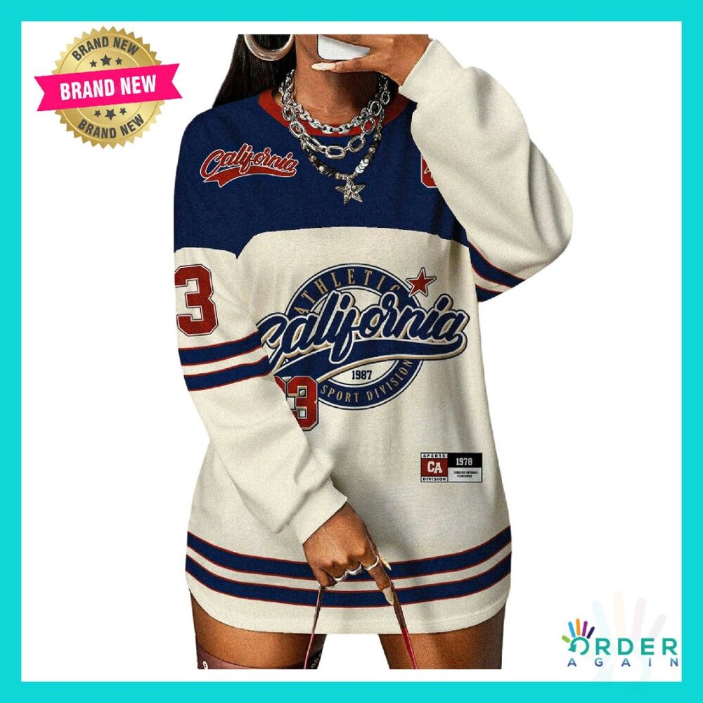 Plus Size Camo Jersey Long Sleeve Graphic Tee Retro Streetwear Y2k